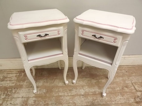 pair of vintage french bedside tables